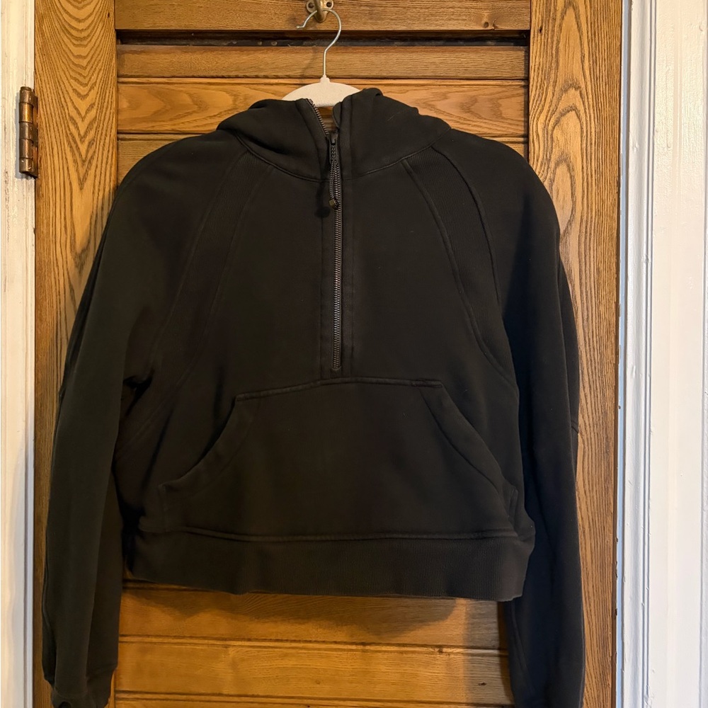 lululemon athletica Black Half-Zip Hooded Sweatshirt